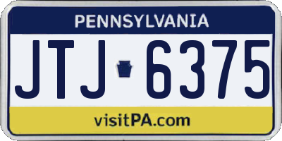 PA license plate JTJ6375