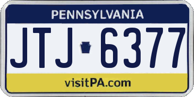 PA license plate JTJ6377