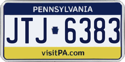 PA license plate JTJ6383