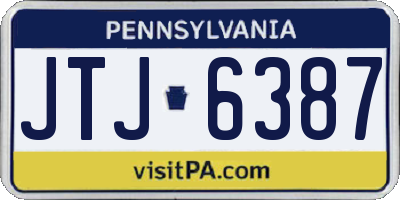 PA license plate JTJ6387