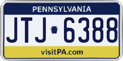 PA license plate JTJ6388