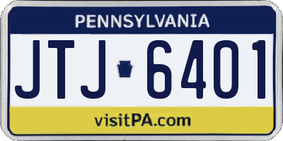PA license plate JTJ6401