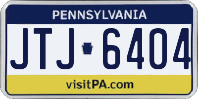 PA license plate JTJ6404