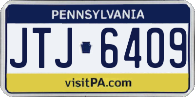 PA license plate JTJ6409