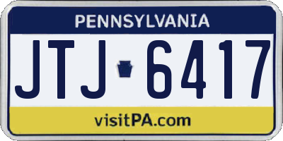 PA license plate JTJ6417
