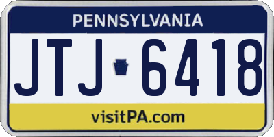 PA license plate JTJ6418