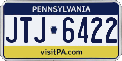 PA license plate JTJ6422