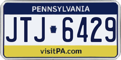 PA license plate JTJ6429