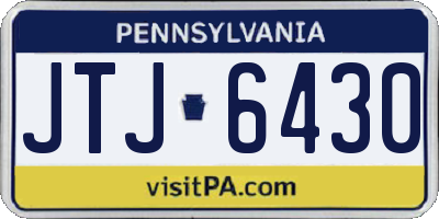 PA license plate JTJ6430