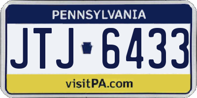 PA license plate JTJ6433