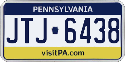 PA license plate JTJ6438