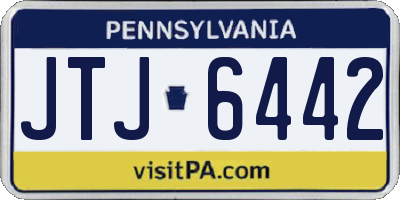 PA license plate JTJ6442