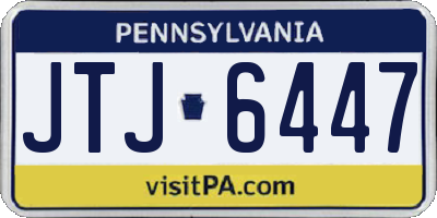 PA license plate JTJ6447