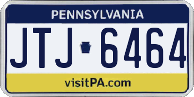 PA license plate JTJ6464