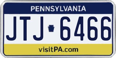 PA license plate JTJ6466