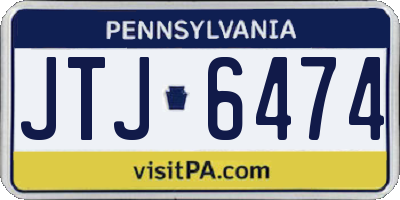 PA license plate JTJ6474