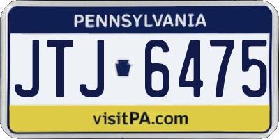 PA license plate JTJ6475