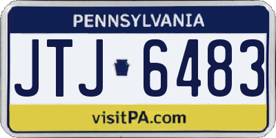 PA license plate JTJ6483