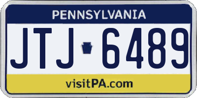 PA license plate JTJ6489
