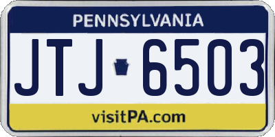 PA license plate JTJ6503