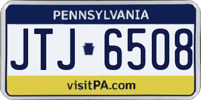 PA license plate JTJ6508