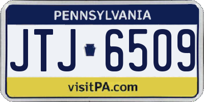 PA license plate JTJ6509