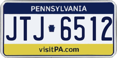 PA license plate JTJ6512