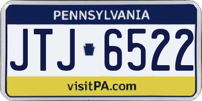 PA license plate JTJ6522