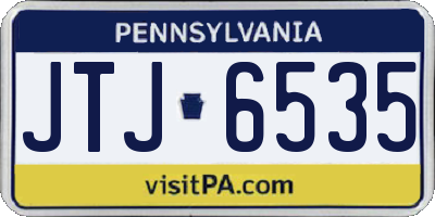 PA license plate JTJ6535