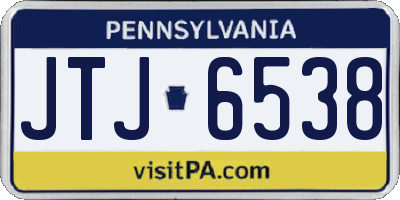 PA license plate JTJ6538