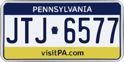 PA license plate JTJ6577