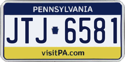 PA license plate JTJ6581