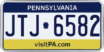 PA license plate JTJ6582