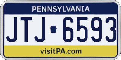 PA license plate JTJ6593