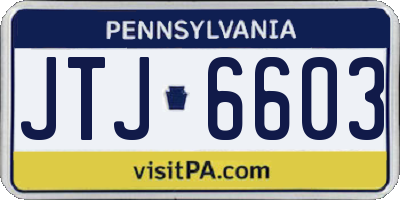 PA license plate JTJ6603