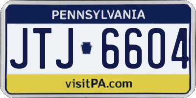 PA license plate JTJ6604
