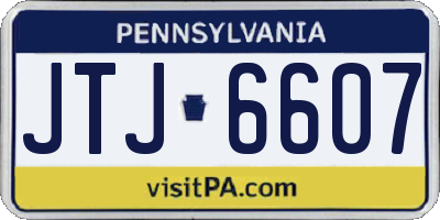 PA license plate JTJ6607