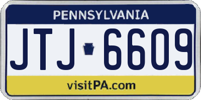 PA license plate JTJ6609