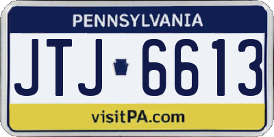 PA license plate JTJ6613