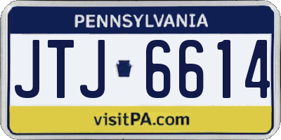 PA license plate JTJ6614