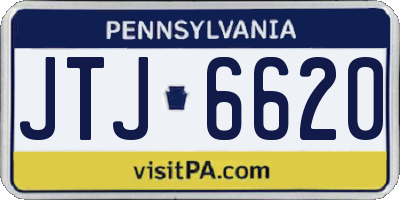 PA license plate JTJ6620