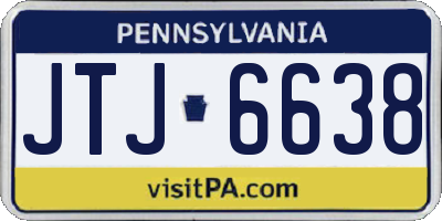 PA license plate JTJ6638