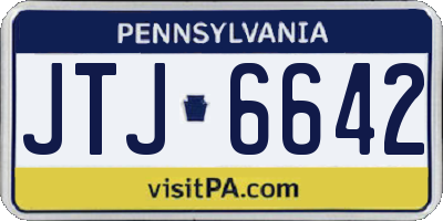 PA license plate JTJ6642