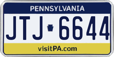 PA license plate JTJ6644