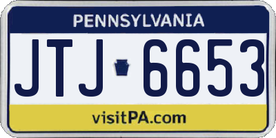 PA license plate JTJ6653