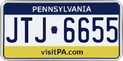 PA license plate JTJ6655