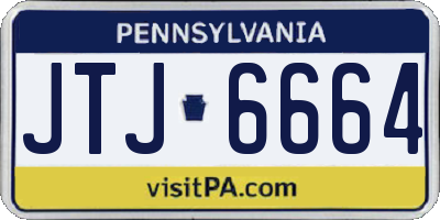 PA license plate JTJ6664