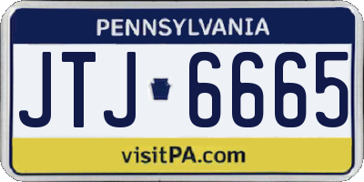 PA license plate JTJ6665