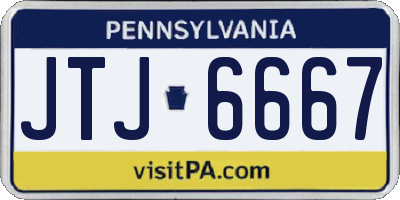 PA license plate JTJ6667