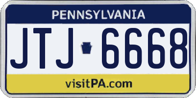 PA license plate JTJ6668